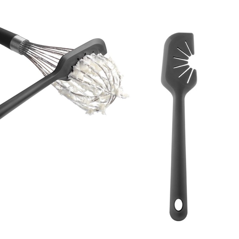 Spatola in silicone da pasticceria con pulisci fruste cm 22