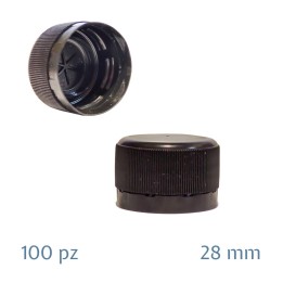 TAPPO A VITE IN PLASTICA 28x19,4 mm NERO Pz 100