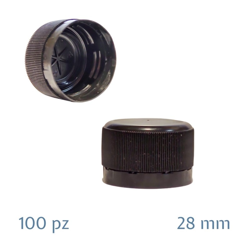 TAPPO A VITE IN PLASTICA 28x19,4 mm NERO Pz 100
