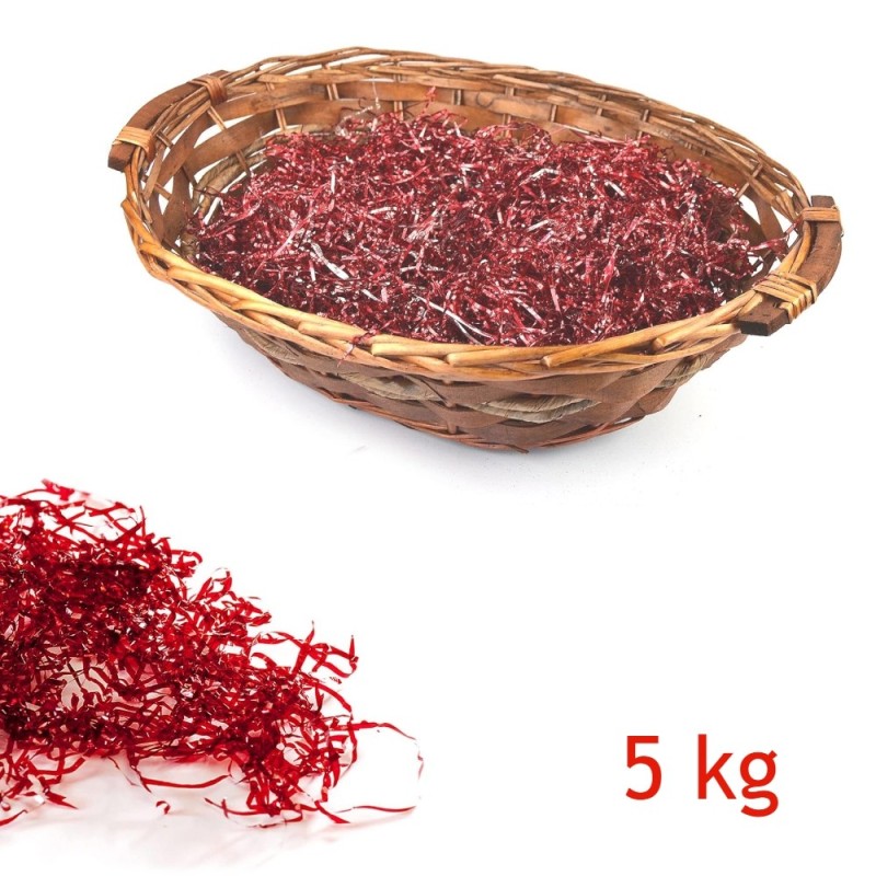 PAGLIA SINTETICA ROSSA PER CONFEZIONAMENTO CESTI 5 KG