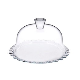 PIATTO IN VETRO PORTA DOLCI MOD. PETITE PATISSERIE CM 26 CON COPERCHIO