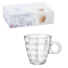 6 pz Tazze da cappuccino in vetro Cube 22 cl Bormioli Rocco - RagStore
