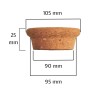 TAPPO SUGHERO FUNGO VASETTI E BARATTOLI DIAM 90 MM