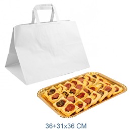 BUSTA CARTA SHOPPER CM 36x31x36 PASTICCERIA BIANCA