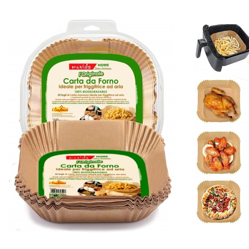 CARTA FORNO PER FRIGGITRICE AD ARIA CM 20x20 - Pz 50