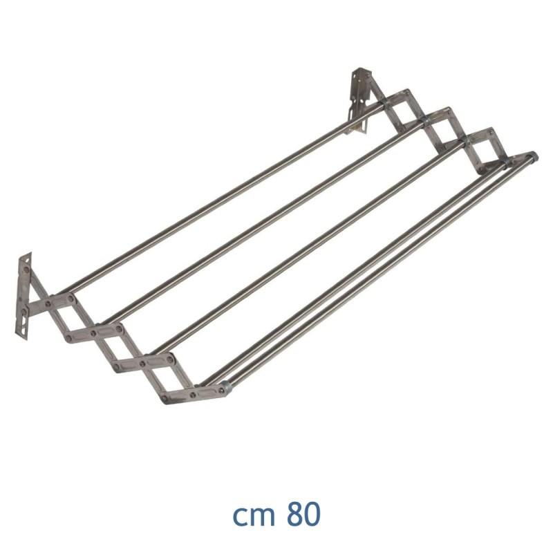STENDIBIANCHERIA A SOFFIETTO FLEXI ACCIAIO INOX CM  80