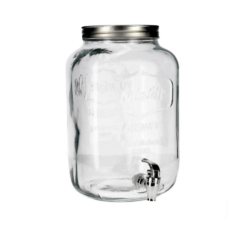 Barattolo dispenser in vetro con rubinetto da 8 litri