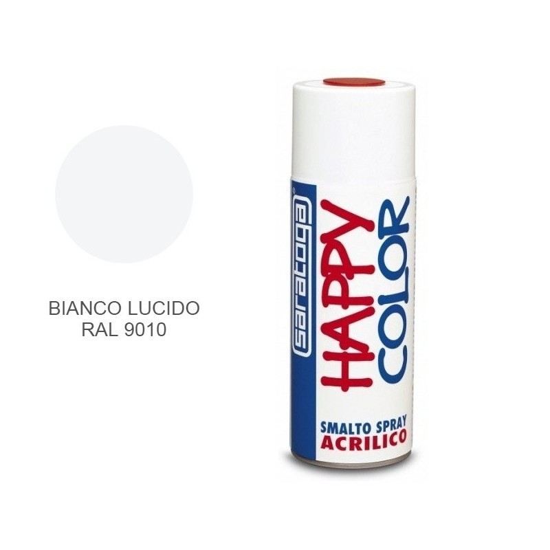 Bomboletta vernice spray bianco lucido 9010 Saratoga
