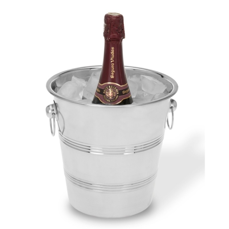 Secchiello in acciaio porta ghiaccio per bottiglie vino e champagne