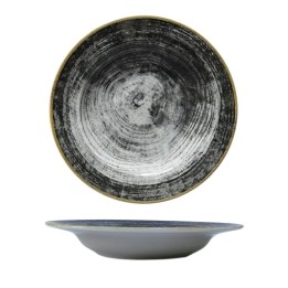 PIATTO PORCELLANA BLACK ROUND FONDO 23 CM