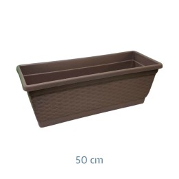 VASO RETTANGOLARE BALCONIERA RATTAN CM 50 CORTECCIA