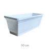 VASO RETTANGOLARE BALCONIERA RATTAN CM 50 BIANCO
