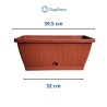 Dimensioni vaso a cassetta rettangolare per fiori da 40 cm