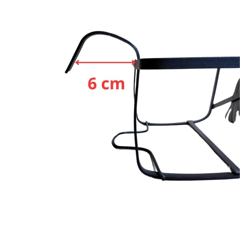 Set 5 Fioriera per balcone in ferro con vaso balconiera da 60 cm