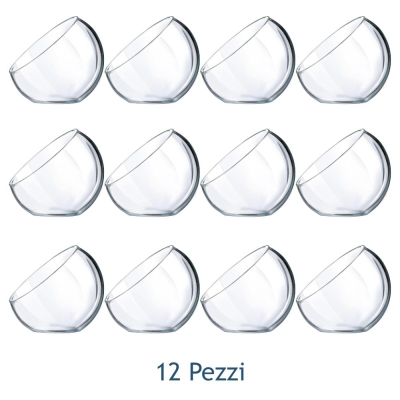 Set 12 pz coppette versatile inclinate trasparenti