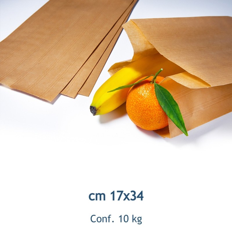 SACCHETTI PANE KRAFT AVANA CM 17x34 Kg 10
