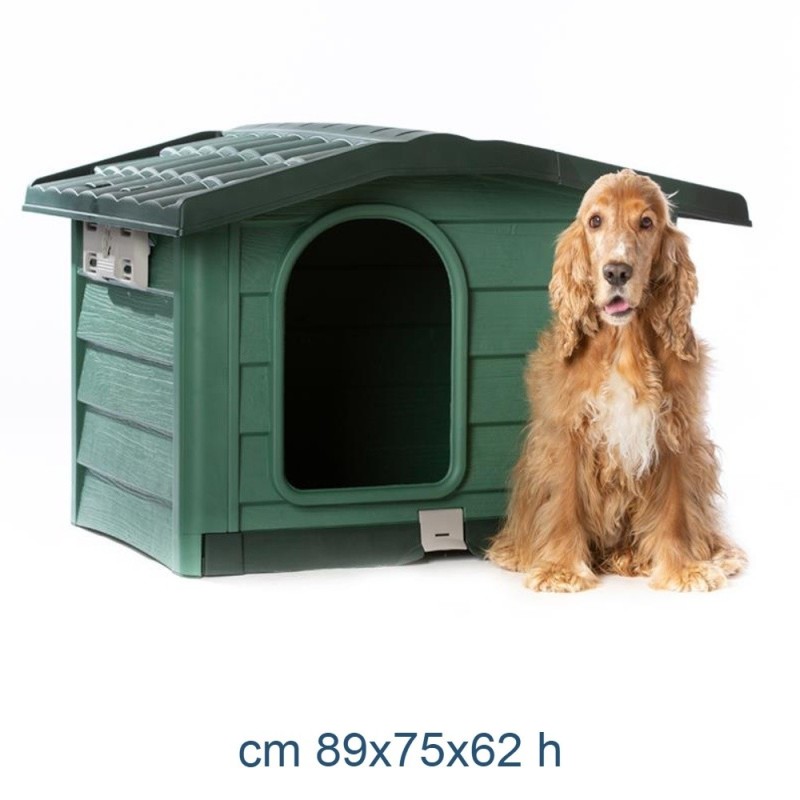 CUCCIA PER CANE BUNGALOW VERDE CM 89x75x62 H