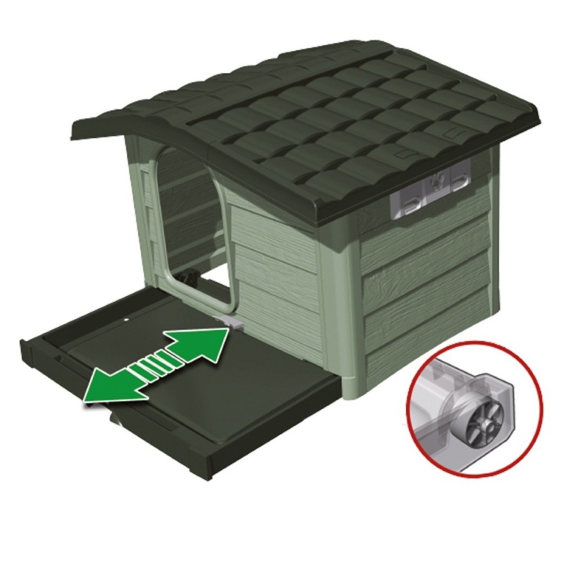 CUCCIA PER CANE BUNGALOW VERDE CM 89x75x62 H