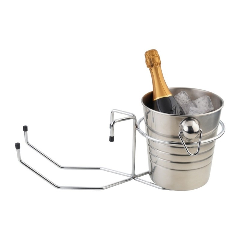 SUPPORTO DA TAVOLO PORTA SECCHIELLO CHAMPAGNE CM 18
