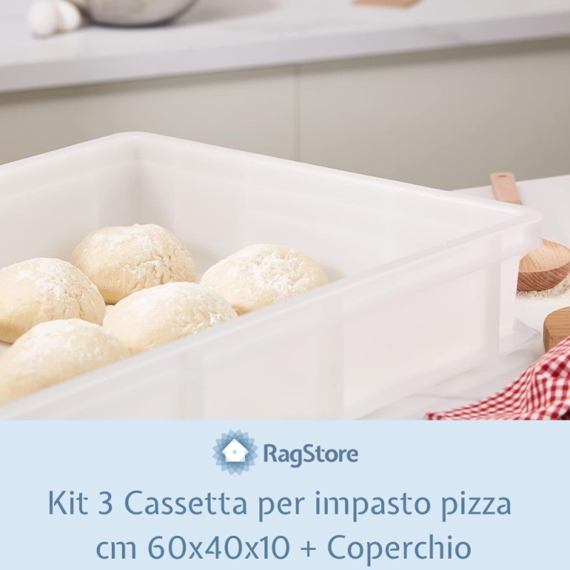 Cassetta in plastica bianca per impasto palline pizza