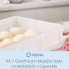 Cassetta in plastica bianca per impasto palline pizza