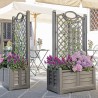 Fioriera con spalliera Separè in Resina Antracite cm 80x42x150 - Bama