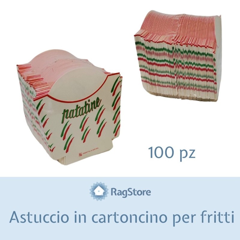 Astuccio Cartone per Patatine Fritte 8x13 cm - 100 Pz | RagStore