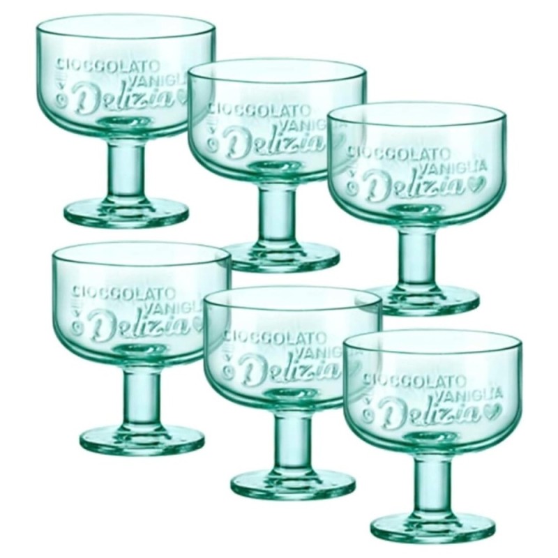Coppa Dessert Graphica Green 28 cl: Eleganza e Stile per i Tuoi Dolci (6 Pezzi)