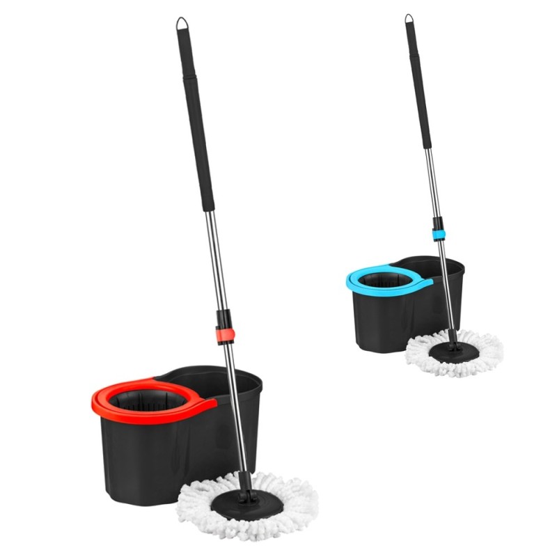 Secchio lava pavimenti con mocio rotante Black Noir - RagStore