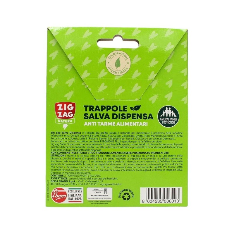 Trappola salva dispense anti Tarme farfalle alimentari set 2 pz - ZigZag