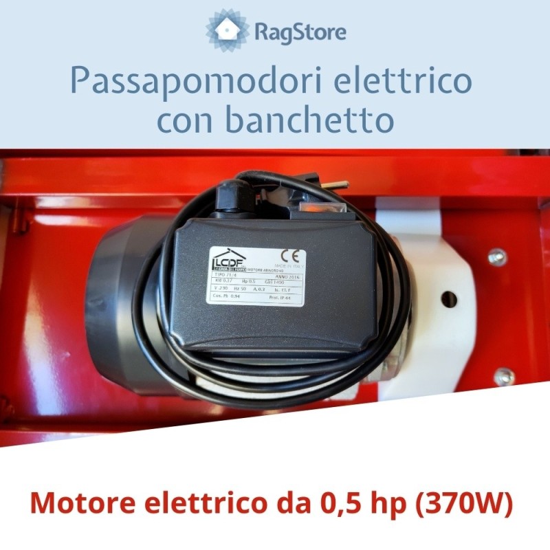Passapomodori elettrico a banchetto Inox PPEI Mecnosud - RagStore