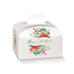 Scatola Panettone Natale Merry Christmas 24x24x13 - Confeziona il tuo regalo perfetto!