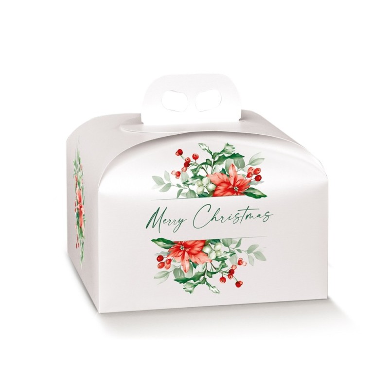 Scatola Panettone Natale Merry Christmas 24x24x13 - Confeziona il tuo regalo perfetto!