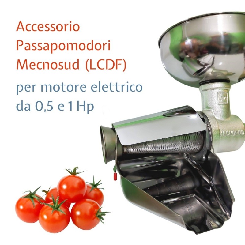 Accessorio passapomodori Mecnosud per motore elettrico 0,5 e 1 Hp