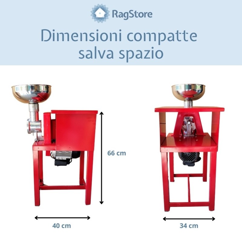 Dimensioni passapomodori compatto elettrico
