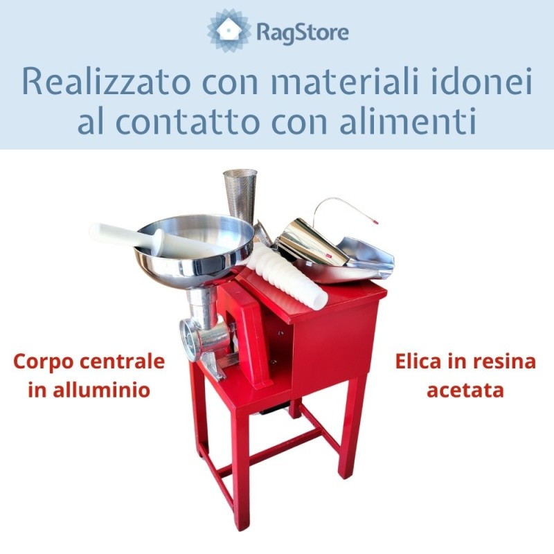 Passapomodori elettrico con banchetto Charlie compact Acciaio Inox - RagStore