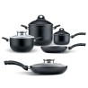 Set 9 pz Pentole e padelle alluminio antiaderente induzione Bio Stone