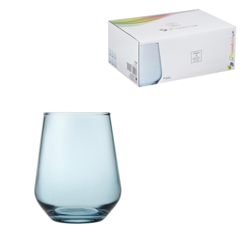 BICCHIERE IN VETRO ALLEGRA 425 CC - Pz 6 BLU