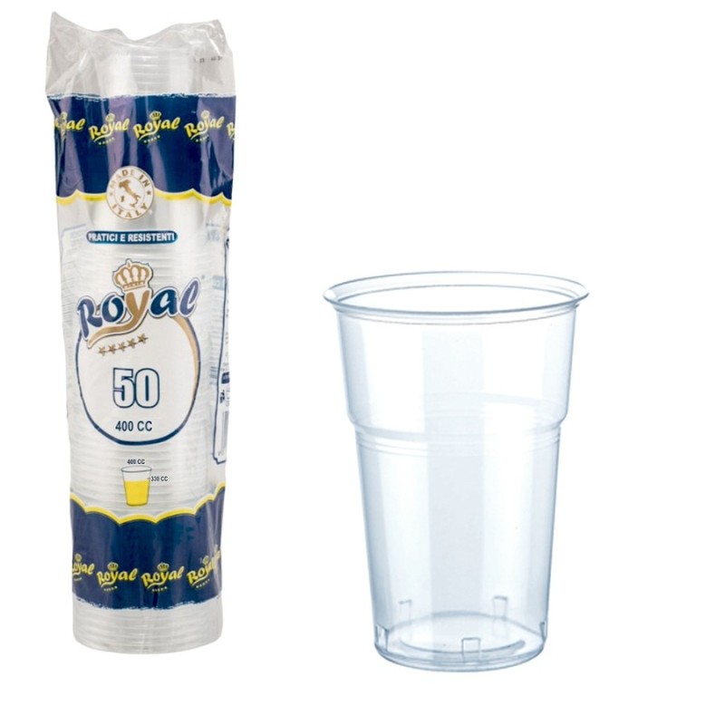BICCHIERI PLASTICA TRASPATENTE PER COCKTAIL 400 CC Pz 50
