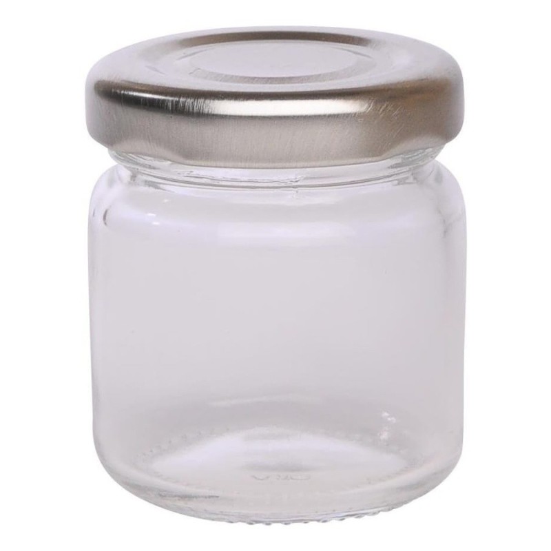 Kit di barattoli in vetro trasparente da 40 ml con coperchio argento, pratici per segnaposto eleganti