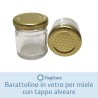 Vasetti in vetro per miele 40 ml con design tappo a nido d’ape
