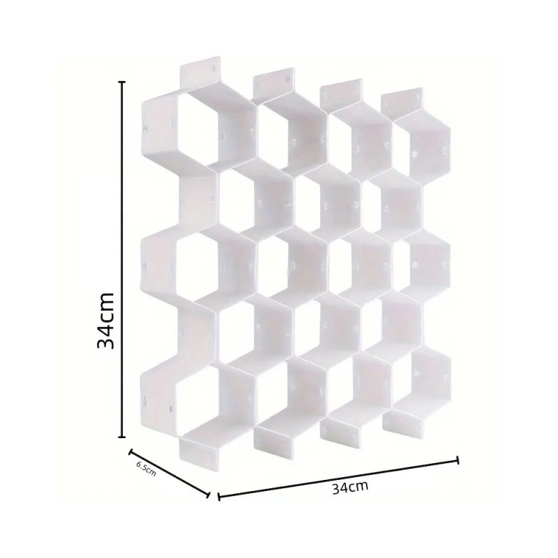 DIVISORI COMPONIBILI ESAGONALI PER CASSETTI 34x6,5 CM - 8 Pz