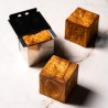 Stampo professionale in acciaio inox a forma di cubo 6x6x6 cm con coperchio a sfilare Pavoni Italia per pasticceria moderna