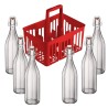 Kit 6 bottiglie costolate da 1 lt. complete di tappo meccanico e cestello