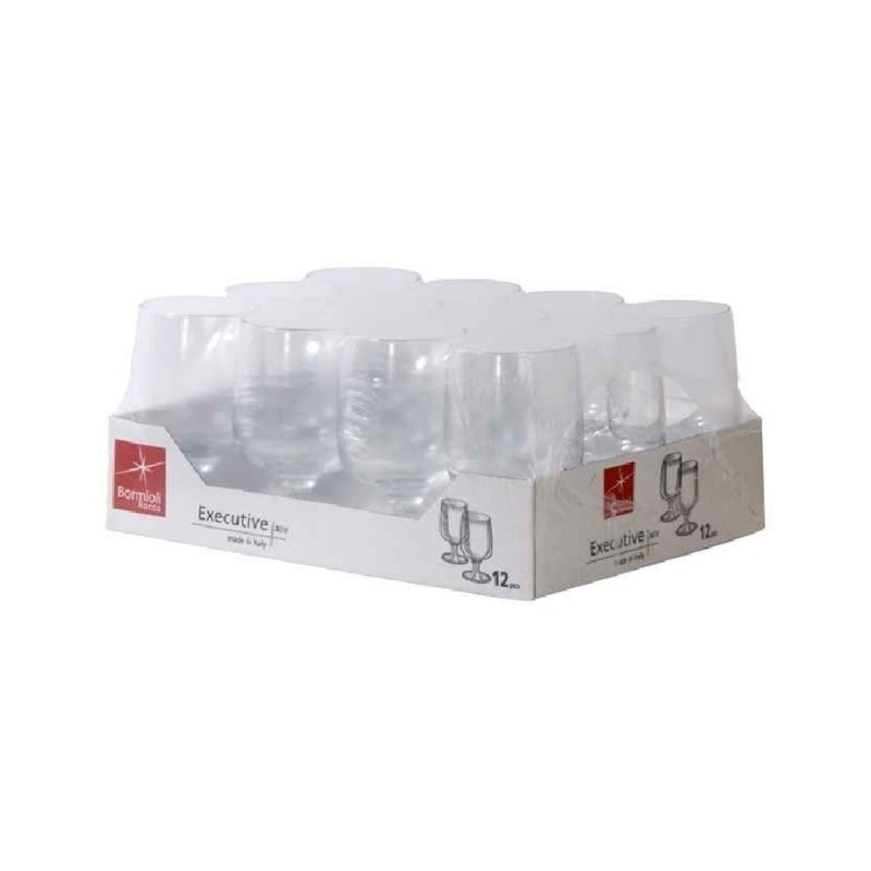 Set 12 bicchieri Executive Acqua in vetro per tavola ristorante e uso domestico