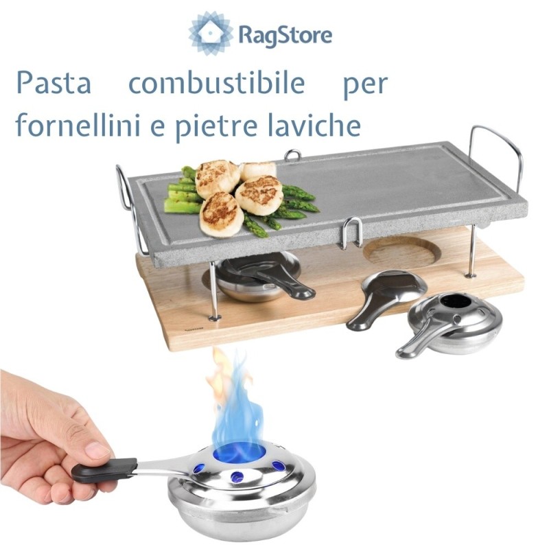 Pasta gel combustibile inodore per pietre ollari e pietra laviche
