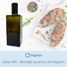 Bottiglia per olio modello Giulia quadrata da 500 ml con tappo anti rabocco Guala nero