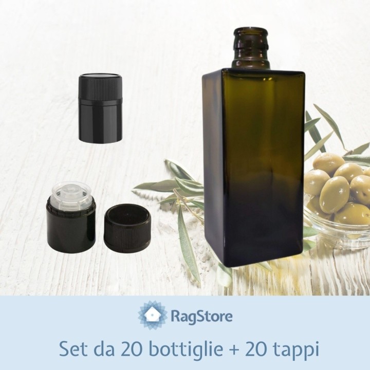 kit 20 bottiglia giulia con 20 tappi anti frode