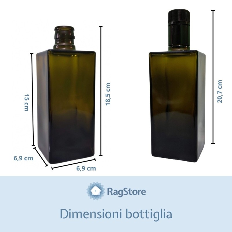 Dimensioni bottiglia olio Giulia da 500 ml