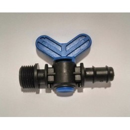 VALVOLA RUBINETTO PER TUBO ALA A GOCCIA D.16 ATTACCO A VITE 3/4"
